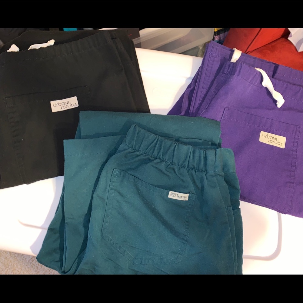 Lot of 3 pairs of scrub pants, greys & urbane